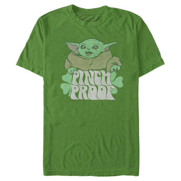 Men's Star Wars: The Mandalorian Grogu St. Patrick's Day Pinch Proof  Graphic Tee Kelly Green Medium