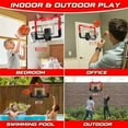 thumbnail image 4 of Growsly Indoor Basketball Hoop for Kids, Mini Basketball Hoop with Double Electronic Scoreboard and LED Light for 4-12 Years Old Children, 4 of 7
