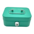 thumbnail image 5 of FashionCha Cash Box with Lock Coin Box Case Money Saving Box Metal Handle Lockable Portable Green, 5 of 9
