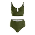 thumbnail image 4 of WUANDIXFA Bikini Deux Pièces pour Femmes Maillot de Bain Femmes Bikini Taille Haute Mode Mignon Deux Pièces Rétro Froncé Taille Haute Imprimé Ensemble de Bikini AG,TG, 4 of 6