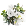 thumbnail image 1 of Tela de seda Rosa Oficina en casa Decorativa Artificial Flor rosa realista Fiesta de boda Ramo de rosas falsas, Blanco Sweethay HA6540-06B, 1 of 6
