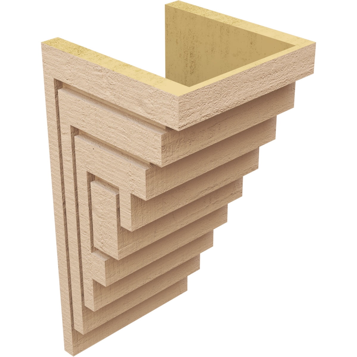9"W x 9"D x 18"H Wide Landon Rough Cedar Woodgrain TimberThane Corbel, Primed Tan