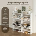 thumbnail image 2 of Aiho Shoe Cabinet with 4 Flip-Up Drawers - Freestanding Narrow Storage Rack with Open Shelves, Space-Saving Design for Hallway/Entryway - White, 2 of 9