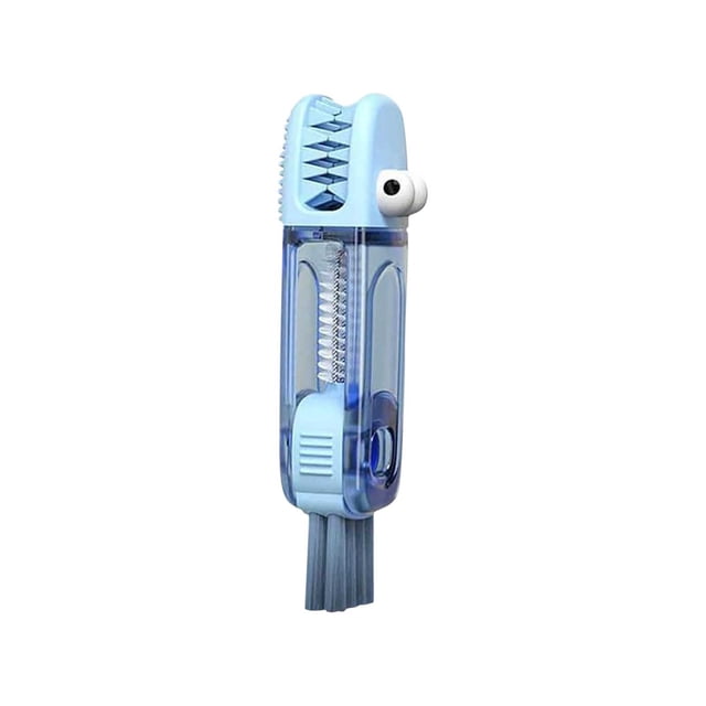 Blue 3-In-1 Cup Lid Crevice Cleaning Brush Multifunctional Tool Plastic Bottle Straw Cleaner For Household Kitchen Detail Scrubbing Accessory Blue