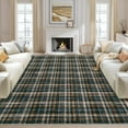 thumbnail image 4 of Garvee 9x12 Geometric Striped Area Rug Living Room Rug, Machine Washable Plaid Rugs With Non-Slip Backing Low Pile Stain Resistant Indoor Carpet for Bedroom Dining Room Home Office, Black Brown, 4 of 8