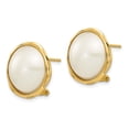 thumbnail image 2 of Primal Gold 14 Karat Yellow Gold 14-15mm White Freshwater Cultured Mabe Pearl Omega Back Earrings, 2 of 4