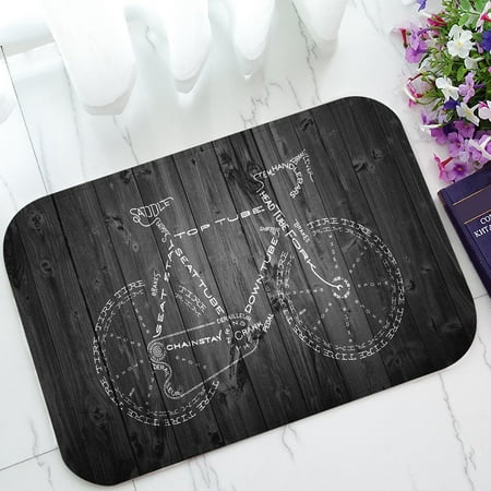 Bicycle Mat ZKGK Bicycle With Wood Non-Slip Doormat Indoor/Outdoor/Bathroom Doormat 23.6 x 15.7 Inches ()