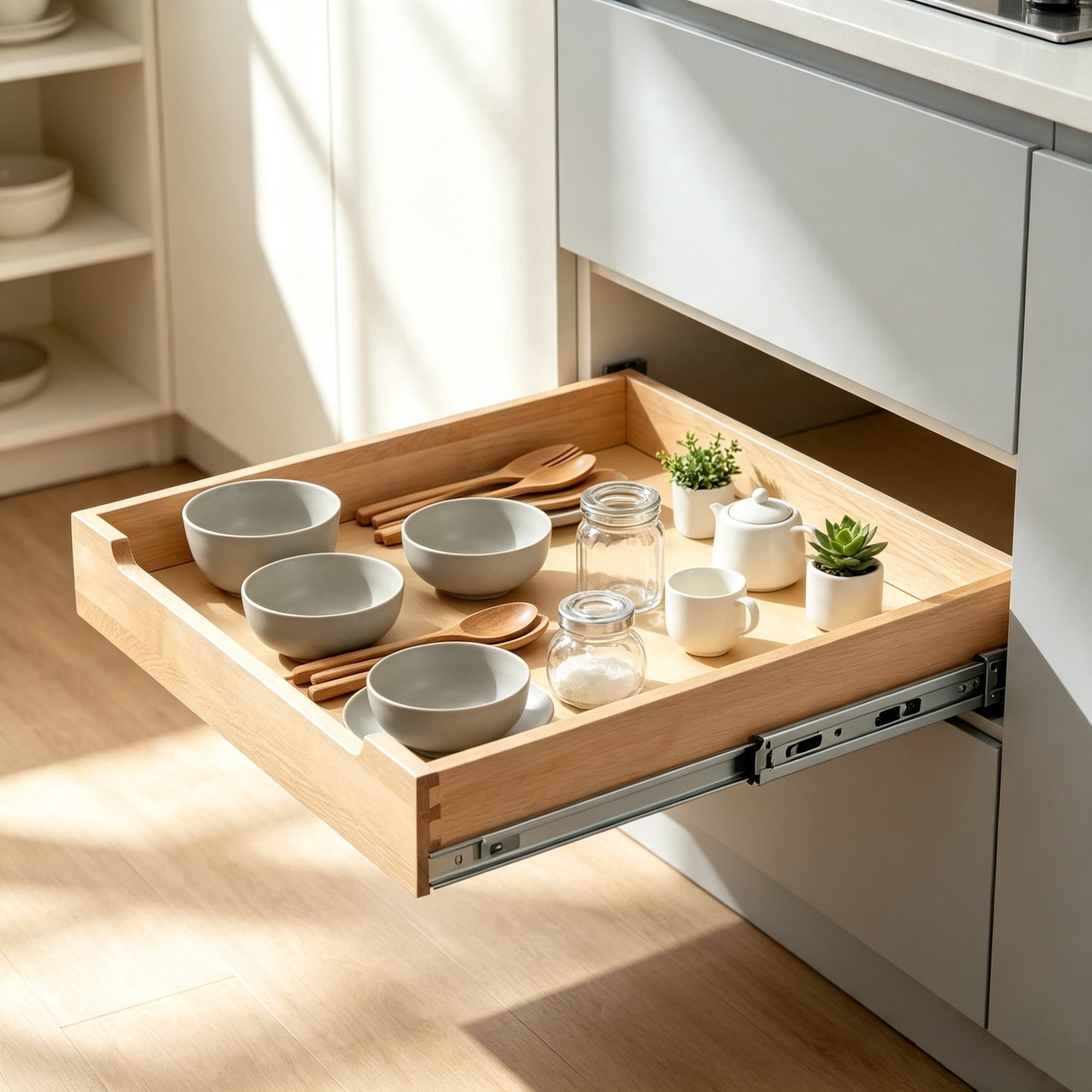 20" x 21" Pull Out Cabinet Organizer, Soft Close Slide Out Shelf for Kitchen & Bathroom Pantry