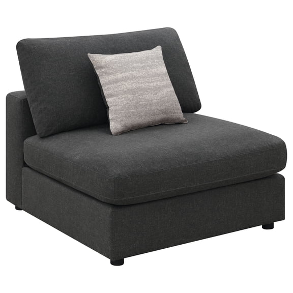 Coaster Serene Upholstered Armless Chair, Charcoal