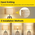 thumbnail image 3 of OUTON Boho Rattan Tripod Floor Lamp with Shelves, Dimmable Standing Lamp with Remote Control,Wood Tall Floor Lamps for Living Room Bedroom Office Farmhouse (Bulb Included), 3 of 8