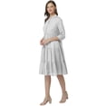 thumbnail image 2 of eloria Women Summer A-Line Button Down Casual Short Midi Dress Color: White2|Size: XXL, 2 of 7
