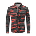 thumbnail image 5 of Zylanna Men's Long Sleeve Polo Shirts with Chest Pocket, Printed Slim Fit Turndown Collar Spring Fall Casual Pullover Tops for Man Red, 5 of 5