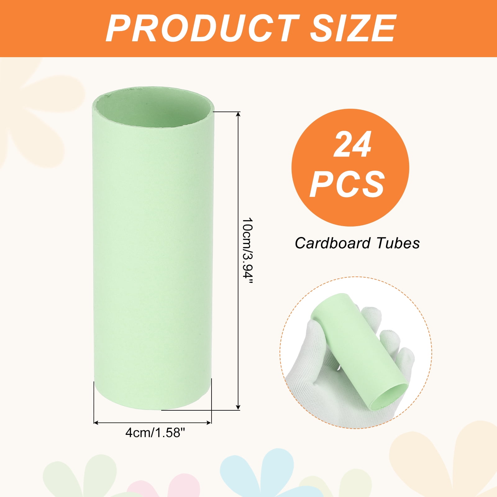 Uxcell 24 Pack Cardboard Tubes,Toilet Paper Rolls Corrugated Roll,3.94x1.58",Green