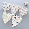 thumbnail image 4 of Baby saliva towel baby triangle towel pure cotton double snap button waterproof, 4 of 5