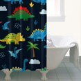 thumbnail image 4 of Colorful Dinosaurs with Palm Trees Shower Curtain 36"x72" ,Bathroom Decorative Shower Curtains Set with 12 Hooks,Modern Waterproof Washable Shower Curtain, 4 of 6