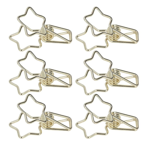 Star Binder Clips, Multi Purpose Wire Binder Clips 100 Pieces For Bags Gold,Silver