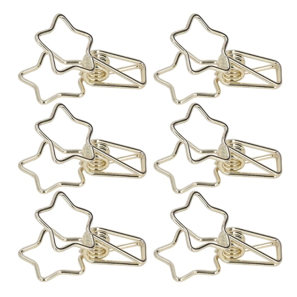 Clips de Classeur en Fil Métallique, Clips de Classeur Étoile Multi-Usages à Serrage Fort pour Notes Or, Argent