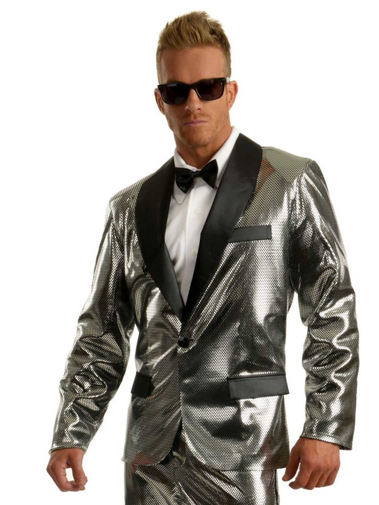 Disco Ball Tuxedo Jacket Silver