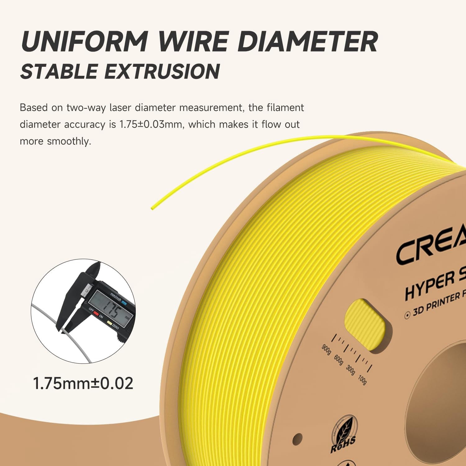 Creality Hyper PLA 3D Printer Filament 600mm/s High-Speed +/-0.03mm For Creality K1 Max Ender-5 S1 Anycubic Prusa Bambu Yellow 12 Unit per pack