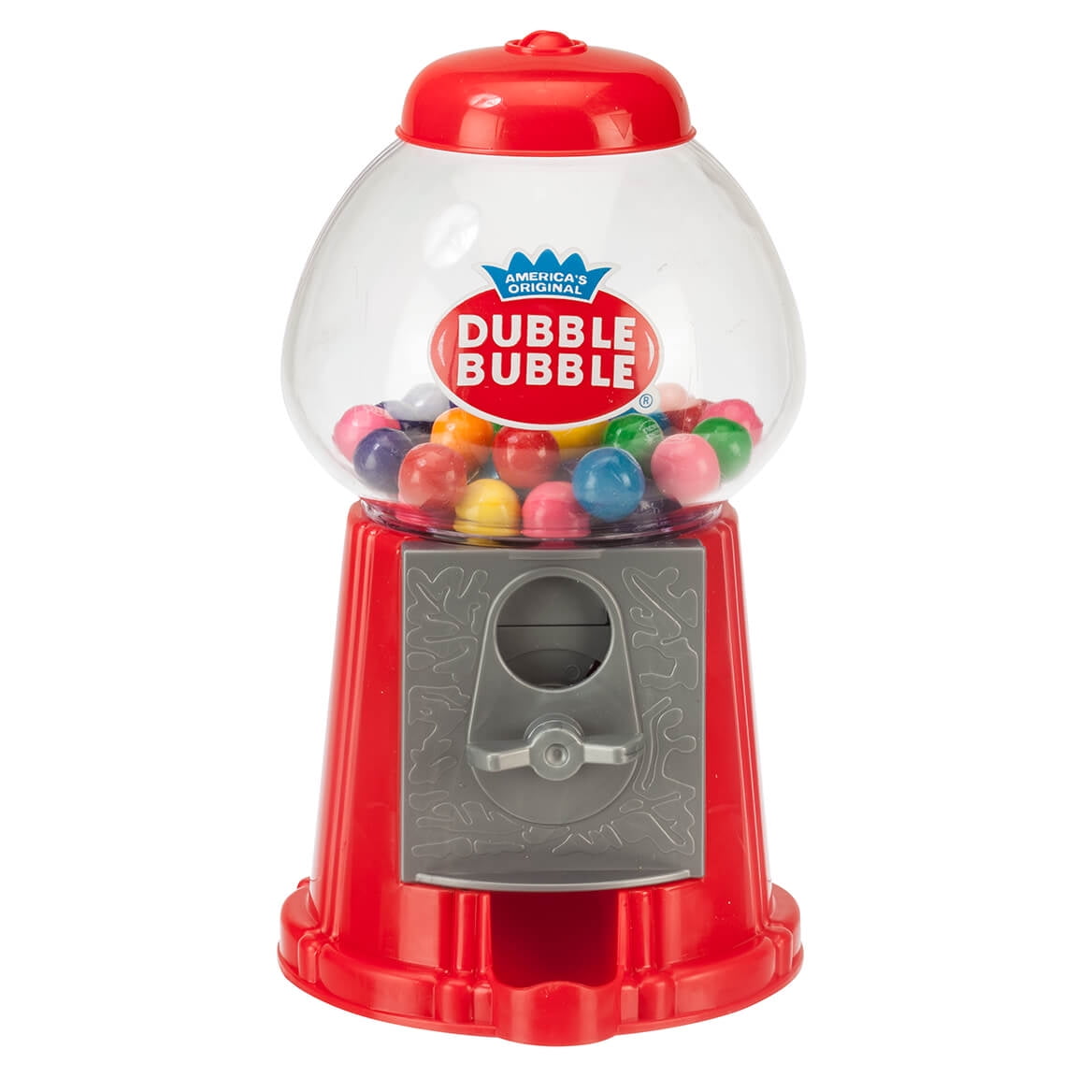 Retro Gift Red Base/Clear Globe Candy Gumballs Machine w/ 45 Double Bubble Balls 