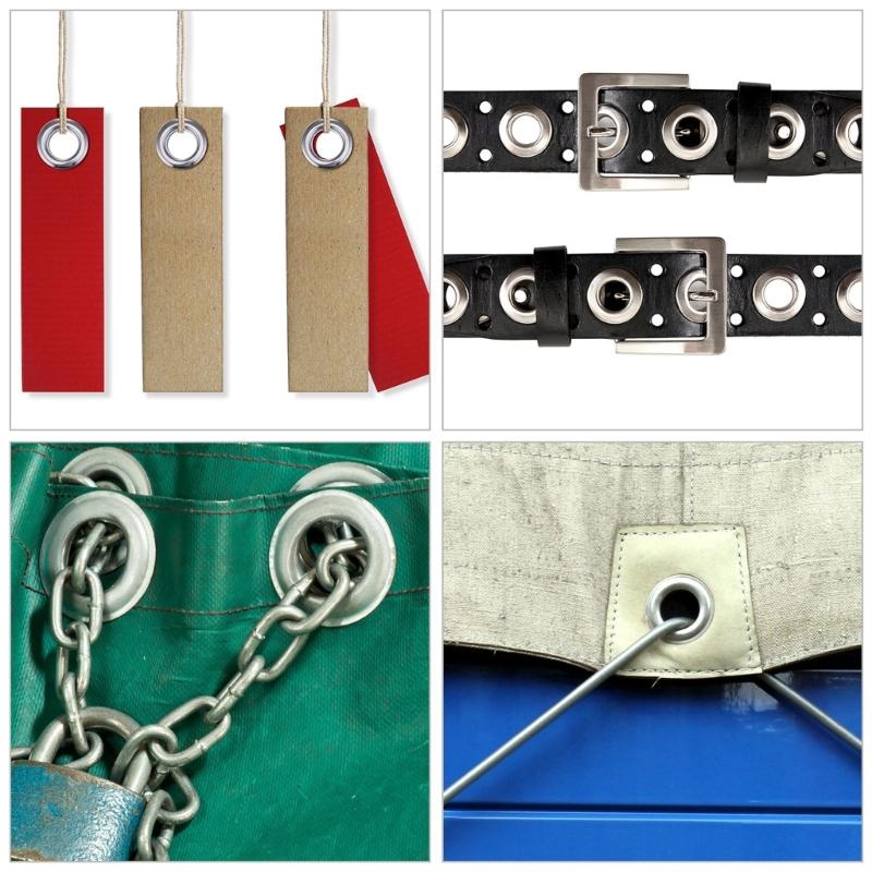 PatungKu 50 Sets Grommet Kits 20mm Sewing Eyelets Silver Color Metal Grommet Punch Tool with Storage Box for Leathers Belt Cloth