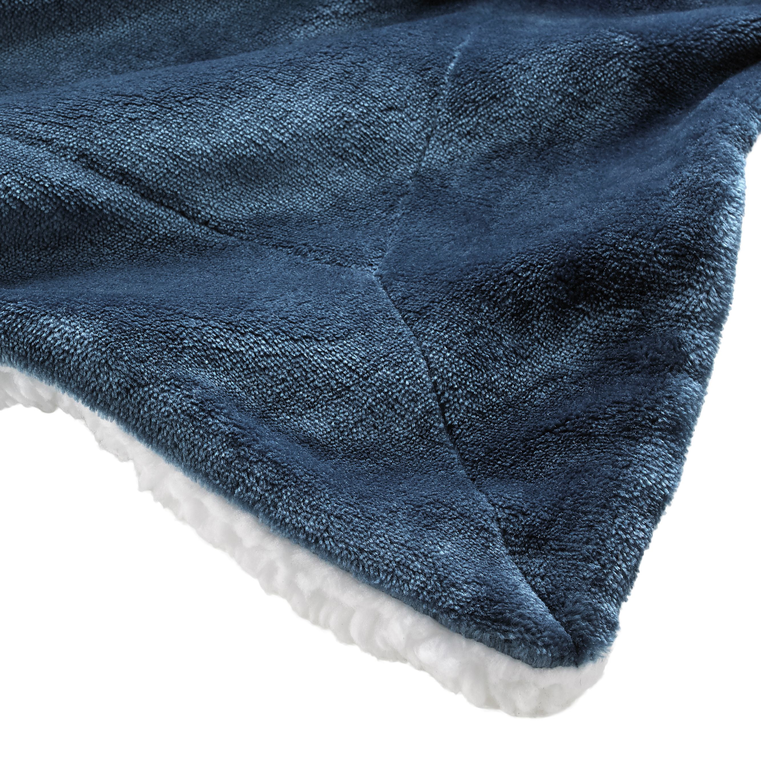 Genteele Super Soft Luxurious Sherpa Throw Blanket, 60" X 70", Navy