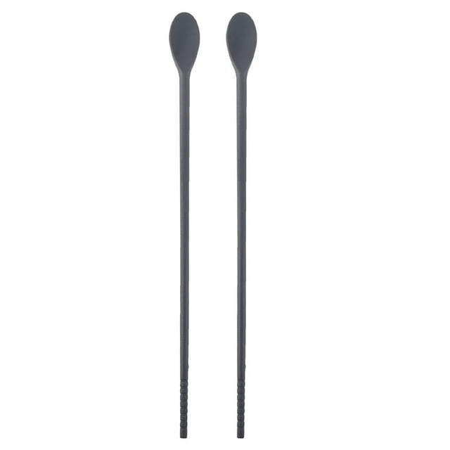 MasteelfCA 1 Pair of Silicone Integrated Chopstick Spoon Dual-use Chopstick Spoon