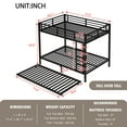 thumbnail image 4 of Bellemave Full Over Full Size Bunk Bed with Trundle Triple Metal Bunk Bed Frame with Ladders and Guardrails Space-saving Bunk Beds for 3 (Black), 4 of 10