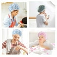 thumbnail image 4 of 3 Pcs Shower Caps, Waterproof Bath Caps Plastic Reusable Shower Caps Elastic Band Bath Hair Hat for Women Ladies, 4 of 6