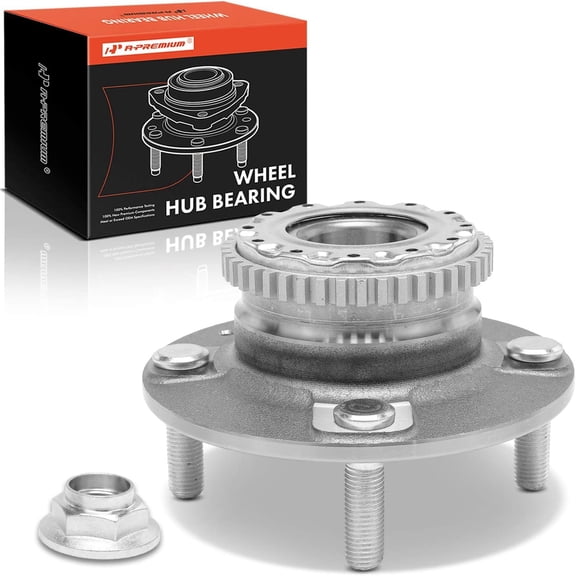 A-Premium 2 x Rear Wheel Bearing and Hub Assembly with ABS Ring & 4-Lug Compatible with Honda Accord 1998-2002, L4 2.3L