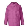 thumbnail image 5 of YNGKMEA Puffer Jacket Womens Lightweight Quilted Dolman Hoodies Oversized Long Sleeve Hoodies Pullover Quarter Button Down Packable Warm Tops Coat Hot Pink M, 5 of 8