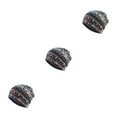 thumbnail image 2 of kurtrusly Bonnet Chapeau Pré-Attaché Hijab Foulard Coloré Turban Réglable Tête Envelopper Oreille Protection Bandeau Accessoires Bonnet Bleu Losange 3Set, 2 of 6