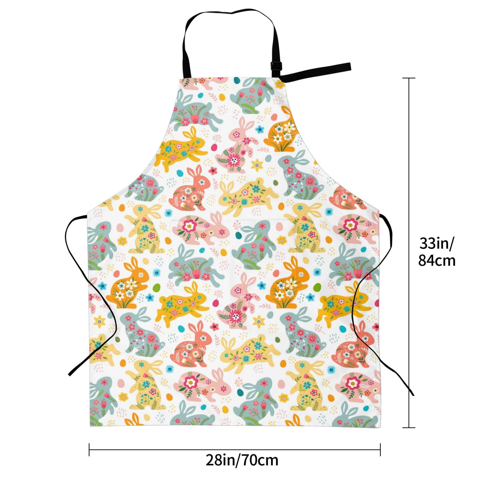 Kdxio Boho Bunny Apron with Pockets Adjustable Kitchen Aprons for Men Women Waterproof Aprons for Cooking,Drawing,Crafting, Baking Household Cleaning