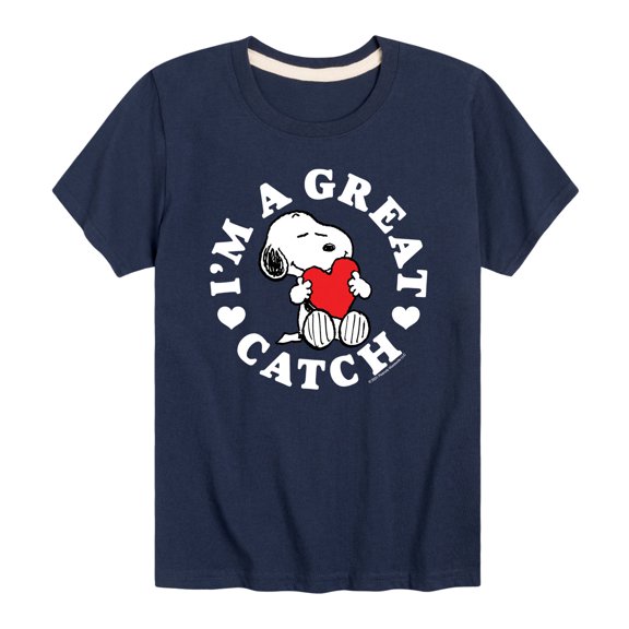 Peanuts - Great Catch - Toddler And Youth Short Sleeve Graphic T-Shirt
