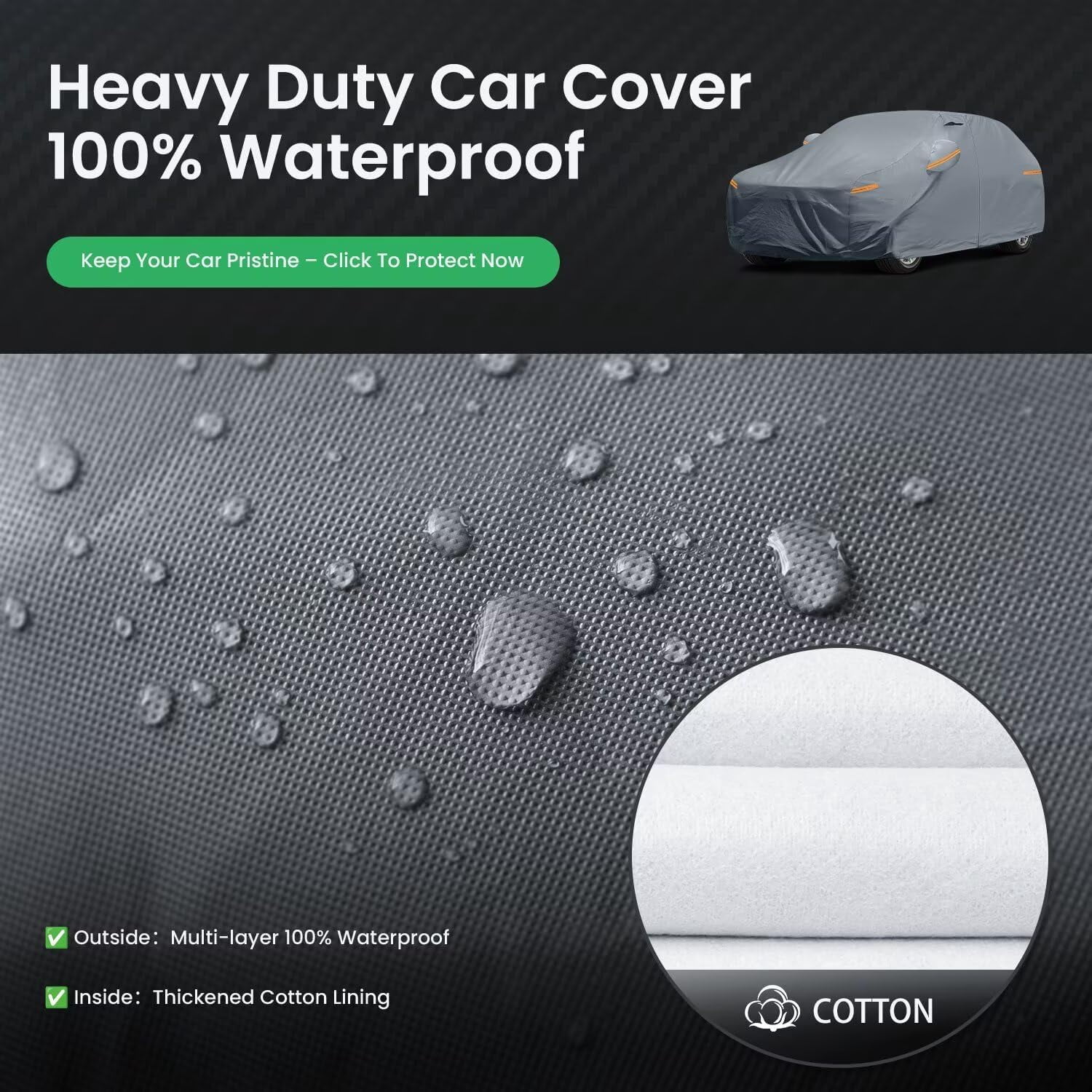 Waterproof Tesla Model Y/Model Y Juniper(2020-2026) Car Cover with Breathable Vents, [2026 Upgrade] Premium Covers Cotton Liner and Zipper Door, Sun Rain Snow Dust Uv Protection.(Gift Towel)