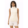 thumbnail image 4 of Socal Look Women's Sleeveless Turtleneck Sweater Top in Stretchable Viscose Cream, M, 4 of 6