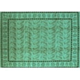 thumbnail image 1 of Ahgly Company Machine Washable Indoor Rectangle Oriental Turquoise Blue Industrial Area Rugs, 6' x 9', 1 of 4