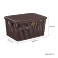 thumbnail image 2 of Kit 6 Cajas Organizadoras de Plástico La Ardilla Tipo Rattan (Chocolate), 2 of 4