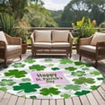 thumbnail image 4 of Round Rug 6Ft Washable Non-Slip, St Patricks Day Circle Area Rugs for Living Room Bedroom, Shamrock Grey Green Spring Modern Leaf Indoor Floor Mats Carpet Runner for Home Decor Aesthetic, 4 of 8