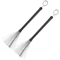 MLINS  2 Pcs Snare Drum Chicken Drumsticks Whisk Broom Wire Brush Black