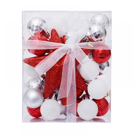 

30PCS Christmas Ball Baubles 1.2 Shatterproof Assorted Plastic Hang Balls Pendant for Small Xmas Tree Decoration