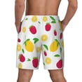 thumbnail image 3 of Kdxio Strawberry And Lemon Print Men'S Swim Trunks With Compression Liner 7 Inch Inseam Quick Dry Swim Shorts, 3 of 7
