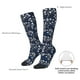 thumbnail image 4 of Fotbe Cherry Blossoms on Navy Background Calcetas Divertidas Estampadas para Hombre y Mujer, Calcetas de Algodón hasta la Rodilla para Caminar, Correr, Enfermería y Embarazo, 4 of 6