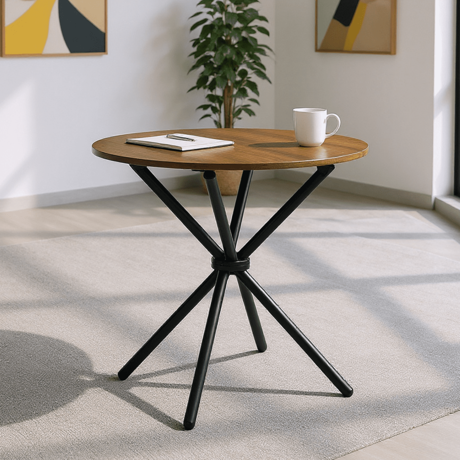 Homy Casa Round Conference Room Table, 31.5" Meeting & Training Table for Office, Breakout