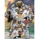 thumbnail image 2 of Camisa hawaiana de verano para hombre, con estampado completo de animales y gatos, camisetas playeras informales de manga corta con botones y cuello vuelto, 2 of 4