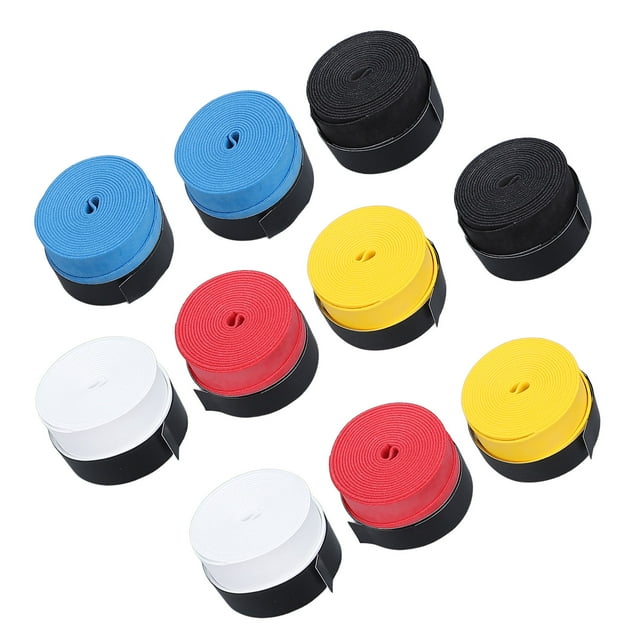 Tennis Racket Grip Tape, Sweat Absorbent Anti Slip 10Pcs Set for Badminton Squash Racket Fishing Rods PU Material