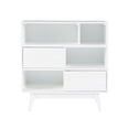 thumbnail image 4 of Linon Sway Bookcase 3 Open Shelves 2 Sliding Door Panels in White, 4 of 12
