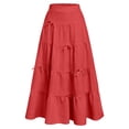 thumbnail image 5 of Ahabrexf Girls Christmas Party Dress for Girls Sleeveless Elastic Waist Knot Midi Skirt Full Length Casual, 5 of 5