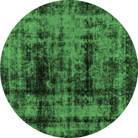 Ahgly Company Indoor Round Persian Emerald Green Bohemian Area Rugs, 4' Round