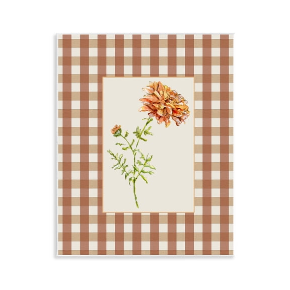 Stupell Industries Plaid Marigold Flower Wall Plaque Art, design by Lisa Wehmeyer